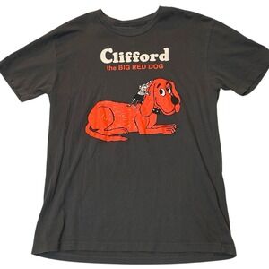 Clifford Big Red Dog‎ TeeAdult M Gray Faded Grunge Y2K Retro Kidcore Nostalgia